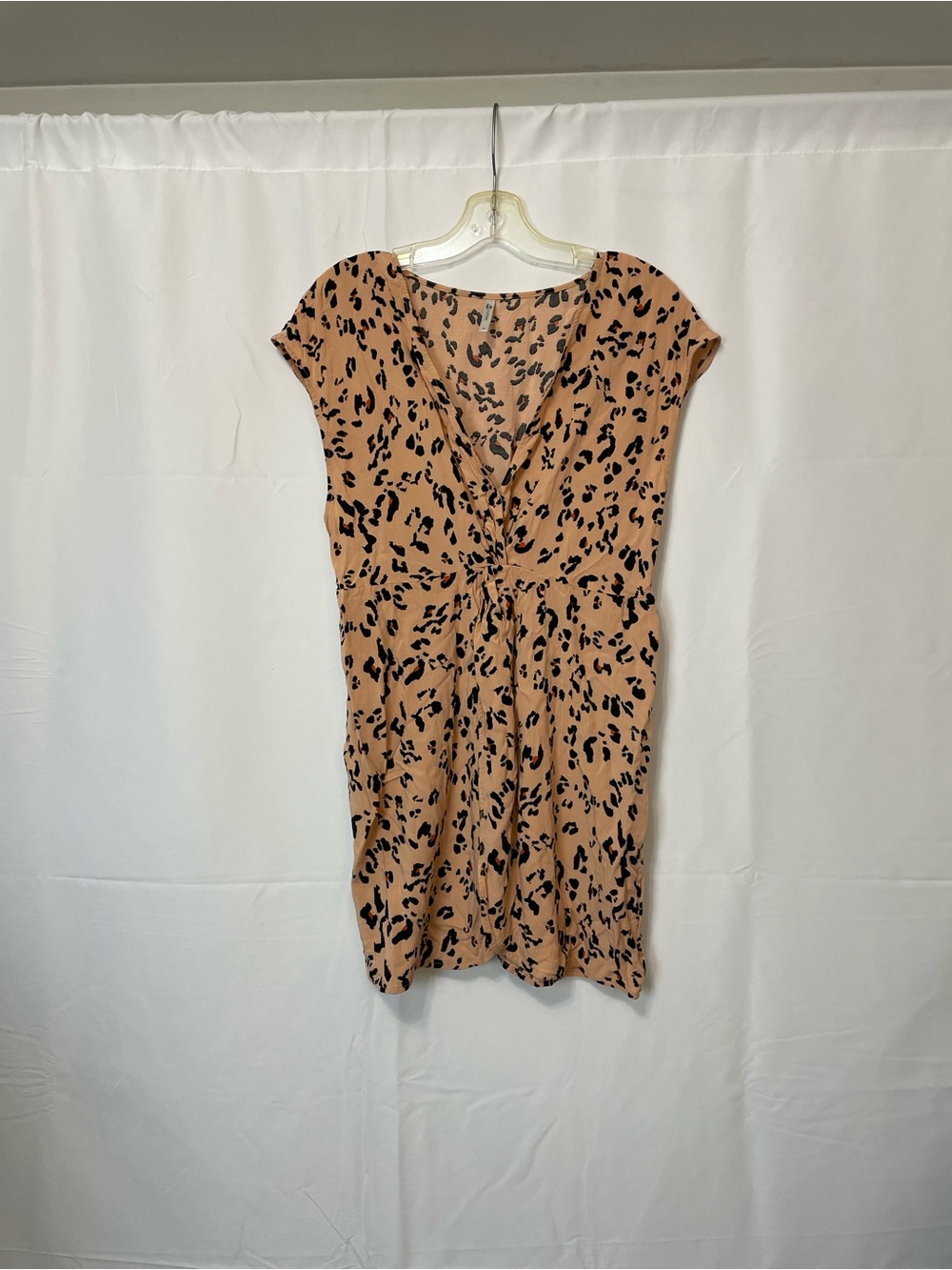 Cupshe Leopard Print Beach Coverup Peachy/Tan & Black Womens Medium